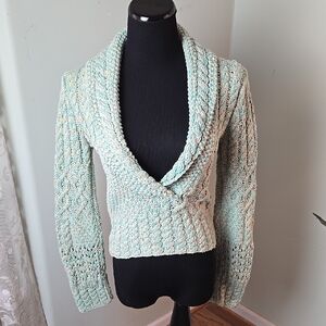 Arden B. Y2K chunky knit sweater mint Cable